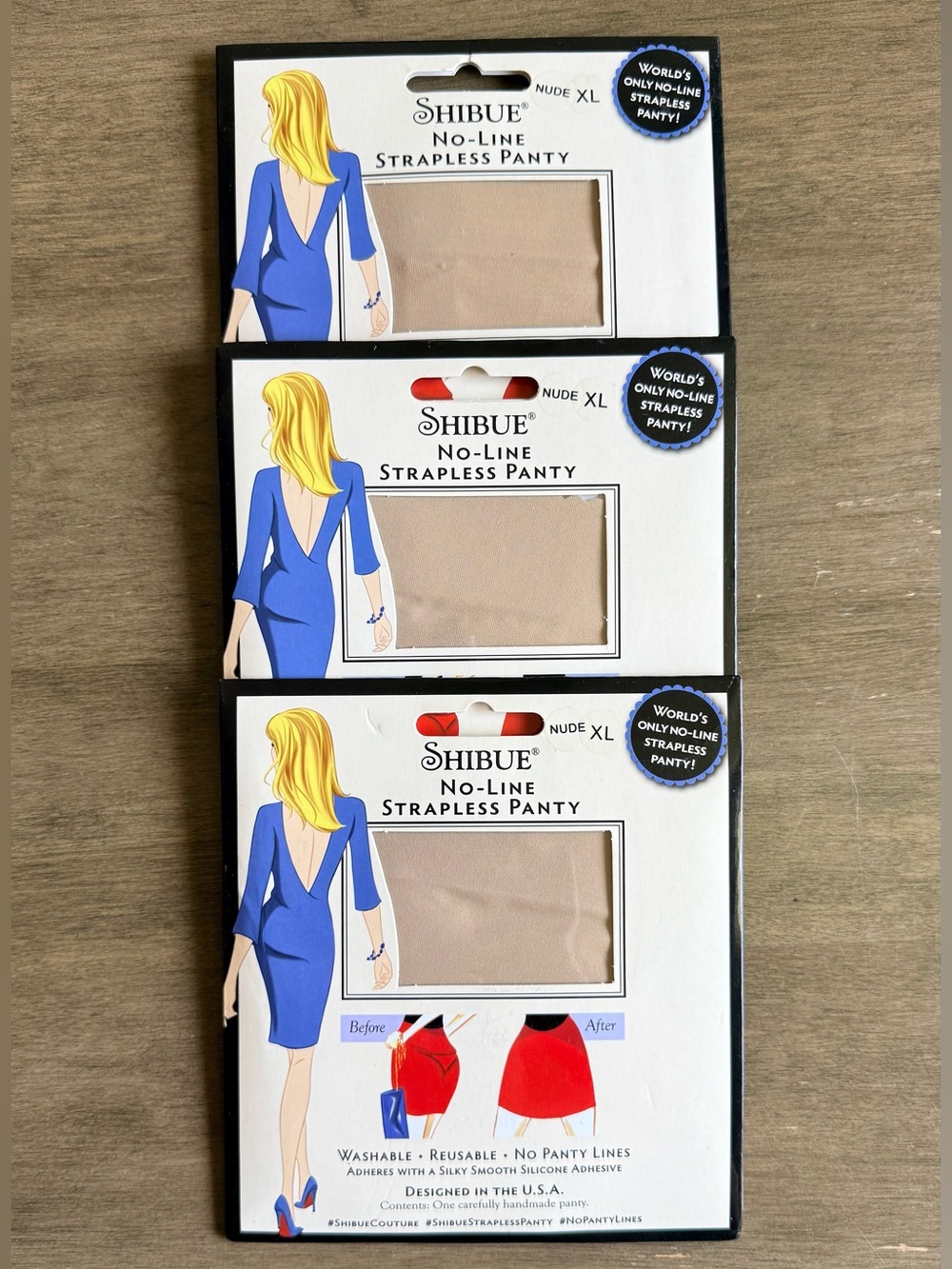 Shibue No-Line Strapless 3-Package Panty - Nude SZ.XL